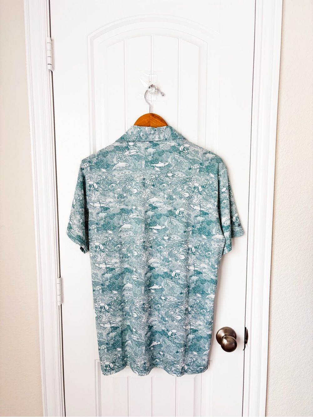 Bonobos Golf Performance Polo Aquatic Toile Teal Size Medium Slim Fit - Picture 2 of 2